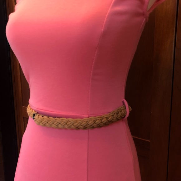 Bow Back Pink Dress with Belt - Picture 5 of 6